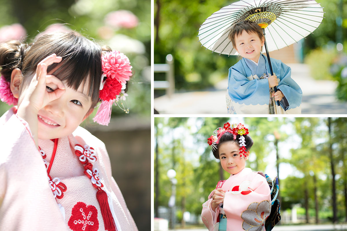 七五三ロケを楽しむ子供たち